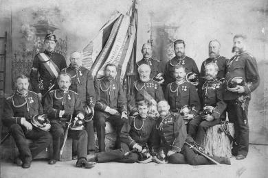 Slávnostné odhalenie zástavy dobrovoľného hasičského spolku, 1891, foto: Ede Kozics